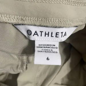 Athleta Tan Jogger‎ Pants Size 6 Zip Pockets Drawstring Waist Athleisure thumbnail 8