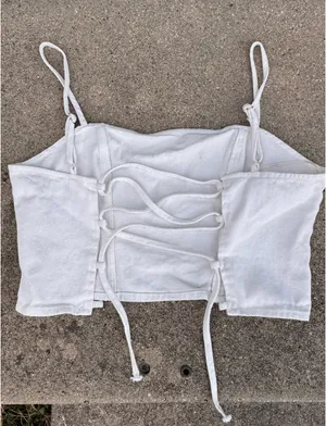 Forever 21 Denim Top Tank Crop Top thumbnail 2