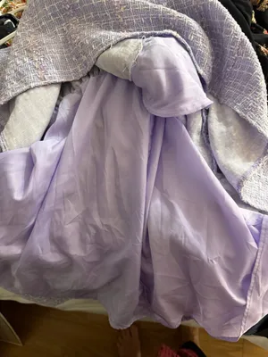 English Factory Lavender Tweed Dress with Puff Sleeves thumbnail 10