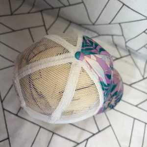 Billabong Trucker Hat OS Purple Floral Tropical Mesh‎ Snapback Cap thumbnail 5