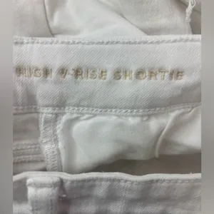 American Eagle Outfitters 6 28 Hi V-Rise Shortie Distressed Denim Shorts White thumbnail 5