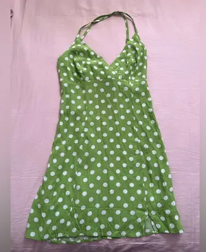 Kimchi Blue green and white Polka Dot Dress thumbnail 1