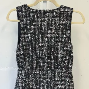 Storets Tweed Skort Romper Gold Button Double Breasted Sleeveless Pinafore Dress thumbnail 5