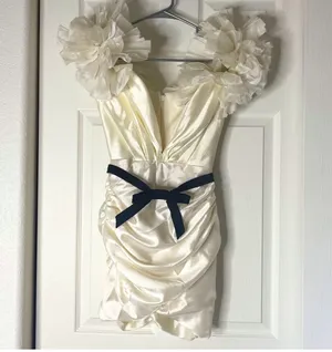 House Of CB NWOT agatha ivory organza dress thumbnail 4