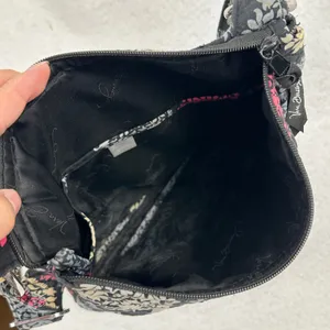 Vera Bradley Crossbody Bag Purse Quilted Black Pink Gray Floral Shoulder Bag‎ thumbnail 7