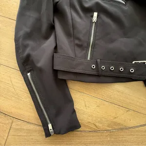 Club Monaco Black Scuba Moto Lacarrah Jacket Belted Size S/P thumbnail 4