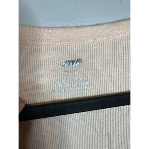 Aerie peach ribbed henley tank thumbnail 4