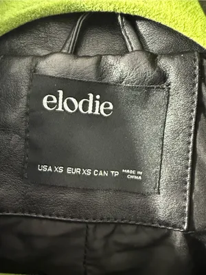 Elodie Women’s Black Faux Leather Moto Biker Jacket Women's Zip Front Size XS thumbnail 4