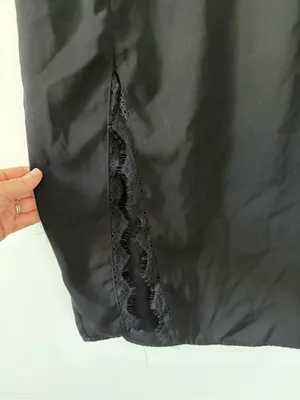 Superdown Brianna Black Lace Trim Sleeveless V Neck Slip Dress Small thumbnail 5