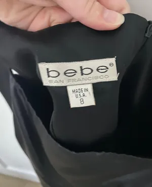 Bebe Vintage Black Satin Dress thumbnail 3