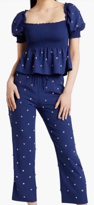 Hill House Pants Navy Jewl Jammie Sparkly Women Size Large Party‎ Embellished thumbnail 1