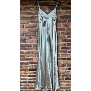 NWT Lulu's Cavana Sage Satin Sleeveless Maxi Dress Women's Size Large thumbnail 6