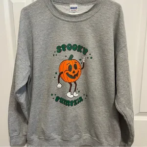 Gildan Spooky Pumpkin Halloween Crewneck thumbnail 2