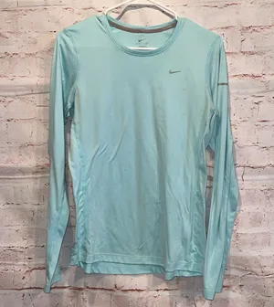 Nike Shirt Women Medium Running Long Sleeve Crewneck Dri Fit Activewear Athletic thumbnail 1