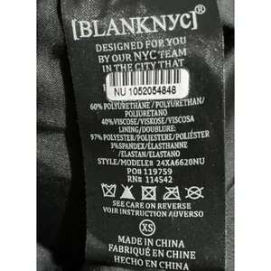 NEW BLANKNYC Fringe Thrills & Frills Faux Leather Full‎ Zip Moto Jacket Black XS thumbnail 6