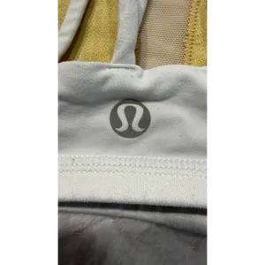 Lululemon Free To Be Wild Sports Bra Light Grey Yellow Strappy Back Size 4 thumbnail 4