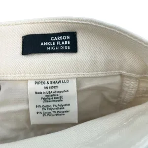 Veronica‎ Beard Carson Jeans Ankle Flare High Rise Ecru Ivory Size 26 US 2 thumbnail 12