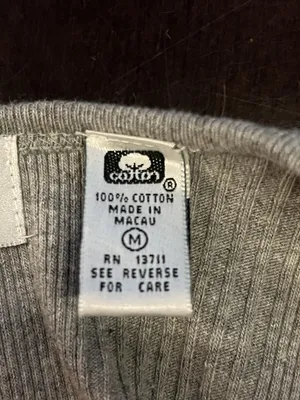 Bravo Tank Top Womens Medium Gray Ribbed Cropped 100% Cotton Shirt Casual thumbnail 6