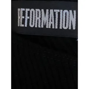 Reformation Stewart Womens Black Ribbed Knit One Shoulder Sculpt Crop Top Size S thumbnail 5