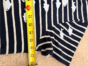 J.Crew Fishy Collector Tee XL Navy‎ Stripe Fish Print Cotton Coastal Top thumbnail 6
