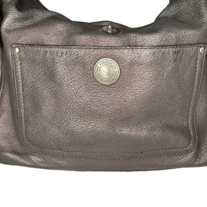 Vintage Coach Metallic Leather Hobo Bag Silver Chain Strap Turn Lock‎ Y2K Purse thumbnail 4