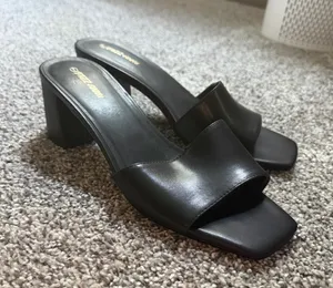 Chunky open toe heels Black Size 7 thumbnail 1