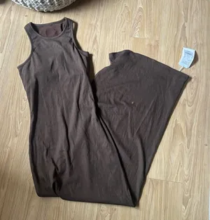 AMATERAS HALTER MAXI DRESS Brown thumbnail 1