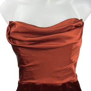 NEW Oh Polly Silk Satin Brown Strapless Cowl Cocktail Tube Mini Sheath Dress 8 thumbnail 3