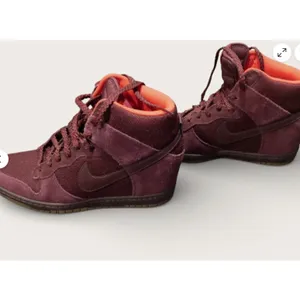 Nike Dunk High Women's Suede Burgundy Wine Orange Lined Sneakers‎ Size 9 thumbnail 8