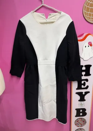 Kate spade black and white colorblock dress size 8 thumbnail 1