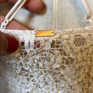 PINK Victoria's Secret Cream Lace‎ Bralette with Scalloped Trim Size Small thumbnail 4