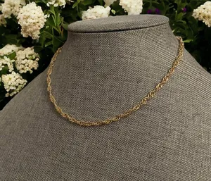 Vintage Gold Tone Twisted Chain Necklace thumbnail 2