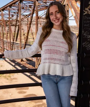 Light Pink Crochet Sweater thumbnail 1
