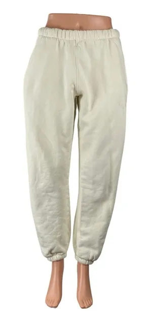 Madhappy Women's White High Rise Fleece Pocket Tapered Jogger Sweat Pants Size S thumbnail 1