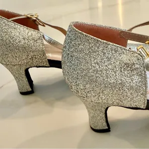 Samba Shoes Silver Sparkly professional dance shoes size 6-6.5 thumbnail 6
