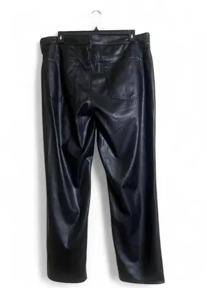 Old Navy Pants Sz 18 Black Faux Leather Straight-Leg High Waist Special Events thumbnail 5