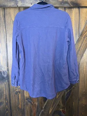 Neon‎ Buddha Button Down Long Sleeve Lagenlook Top Relaxed Artsy Boho Sz M thumbnail 2
