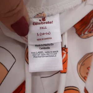 Way to Celebrate Fall Pumpkin Spice Latte Pajama Set Orange White Large 12-14 thumbnail 6