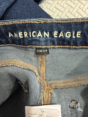 American Eagle Outfitters Dark Indigo High-Rise Mom Straight Jeans Size 6 BNWT thumbnail 10