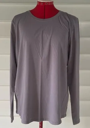 lululemon athletica Gray Long Sleeve Top Sz 12 thumbnail 1