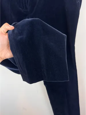 Saks Fifth Avenue Madison Fit Navy Velvet Straight Leg Pants Size 12 Cotton thumbnail 6