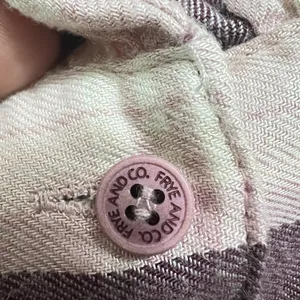Frye & Co Western Plaid Button Down Shirt Top MEDIUM Boyfriend Purple Pink NWOT thumbnail 7