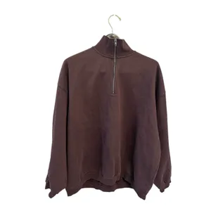 SKIMS Oversize Fleece Half Zip Pullover in Espresso small NWT thumbnail 6
