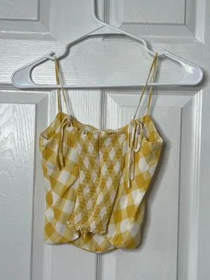 Reformation Meyer Top Yellow Gingham Coquette Cottagecore Picnic Girl Cami Sz 0 thumbnail 3