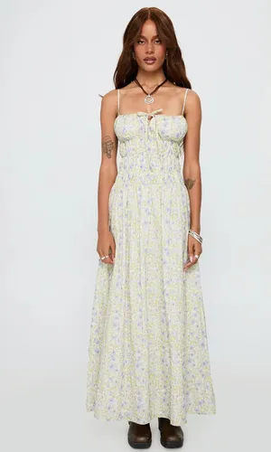 Princess Polly Loralei Shirred Maxi Dress Floral thumbnail 3