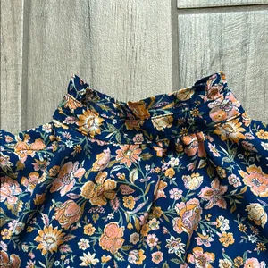 Levi's Blue and Orange Ruffled Floral Blouse thumbnail 3