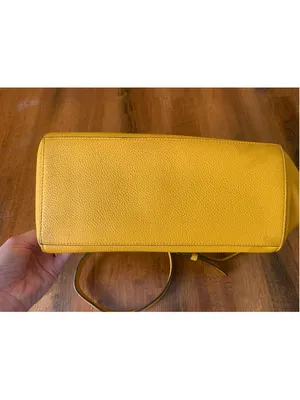 Kate Spade Margaux Saffron Yellow Satchel – Pebbled Leather Crossbody Tote thumbnail 5