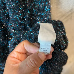 Banana Republic Tinsel Mini Pullover Sweater‎ Dress Size XL Glitter Holiday New thumbnail 3
