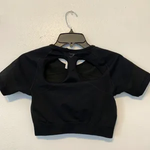 Gymshark Ultra Seamless Crop Top Black M thumbnail 4