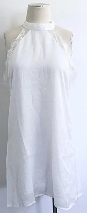 Honey Punch Halter Lace White Dress thumbnail 1